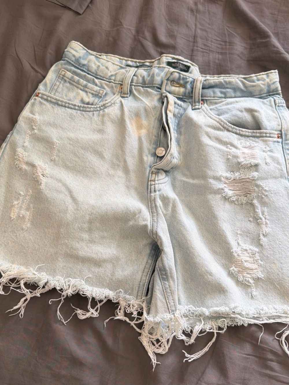 wild fable Light Blue Distressed Denim Cutoff Shorts
